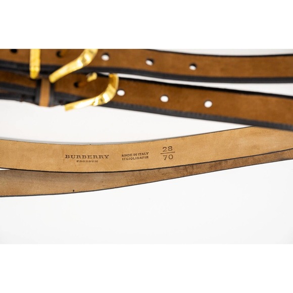 Burberry Prorsum Neutrals Brown Chocolate Suede Leather Belt Buckle 28/70 main image 6
